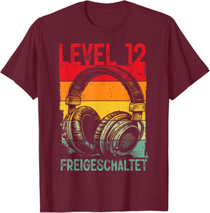 12th Birthday Boys Video Gamer Level 12 Unlocked Boys , black T-Shirt - T-Shirt | Maroon