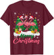 Flamingo Light Christmas Snow Merry Christmas Tree Santa T-Shirt - T-Shirt | Maroon