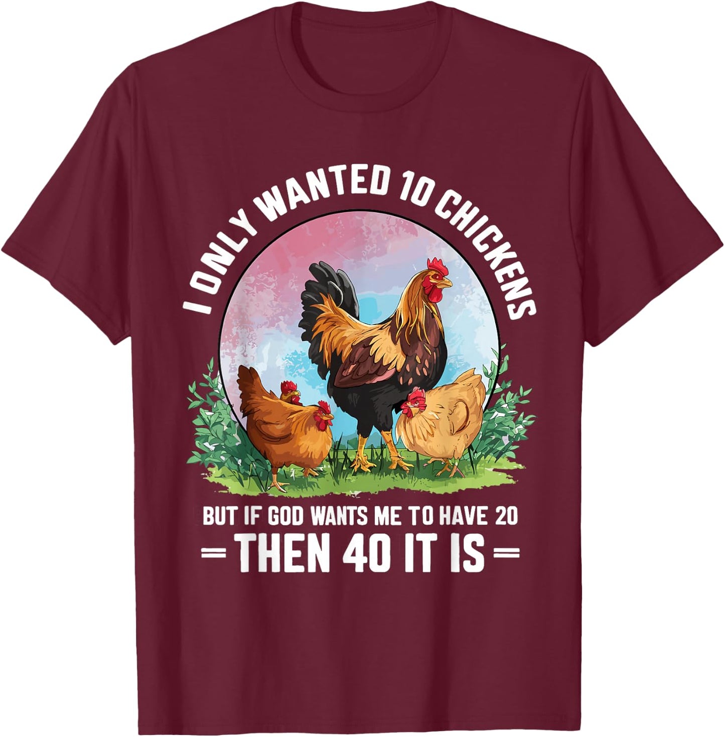 Funny Chicken Farmer Owner Saying, Chicken Poultry Farm Meme T-Shirt - T-Shirt | Maroon