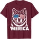 Patriotic USA American Flag 4th of July Akita T-Shirt - T-Shirt | Maroon