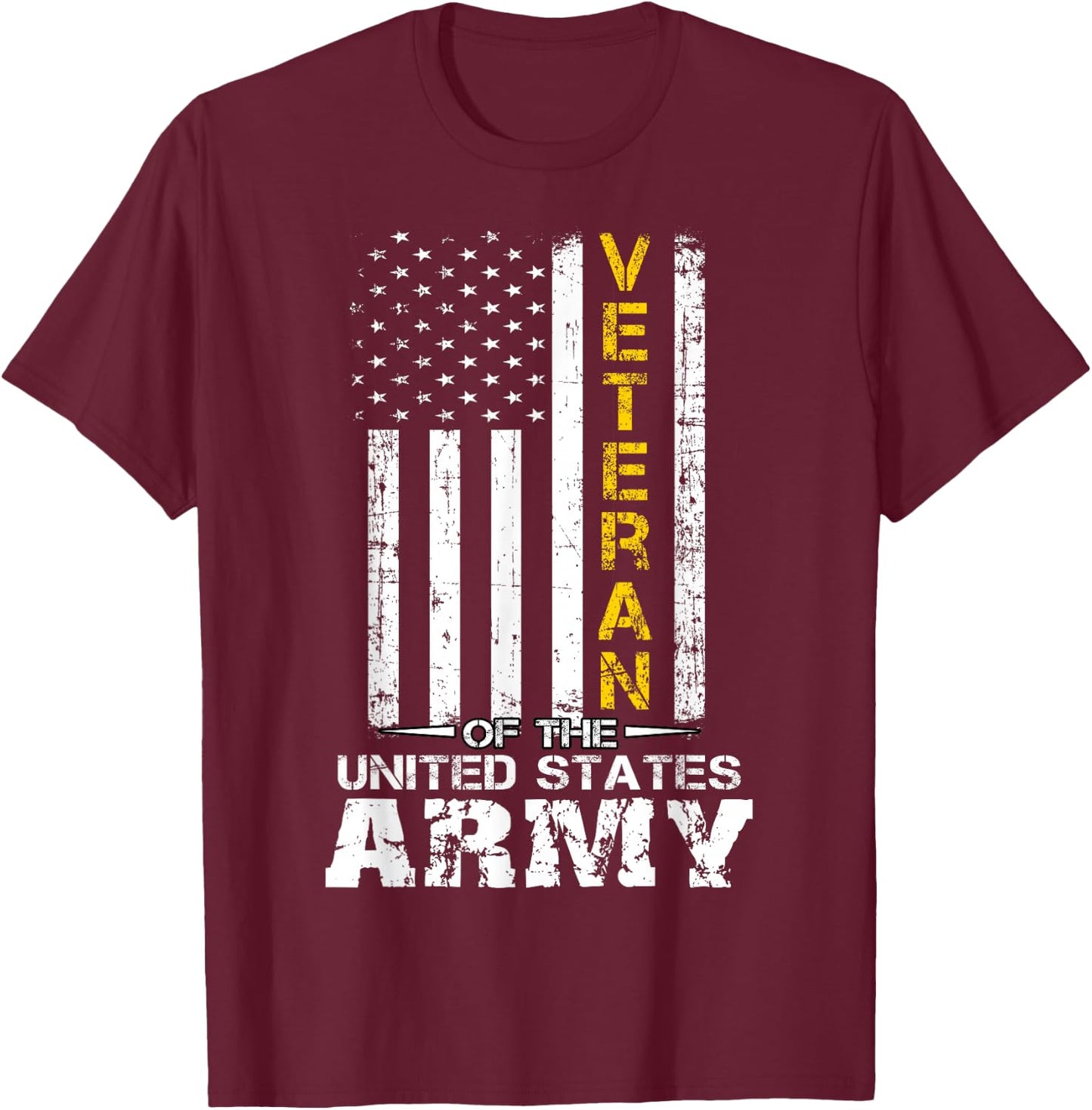 Veteran of United States US Army Veteran Gold T-Shirt - T-Shirt | Maroon