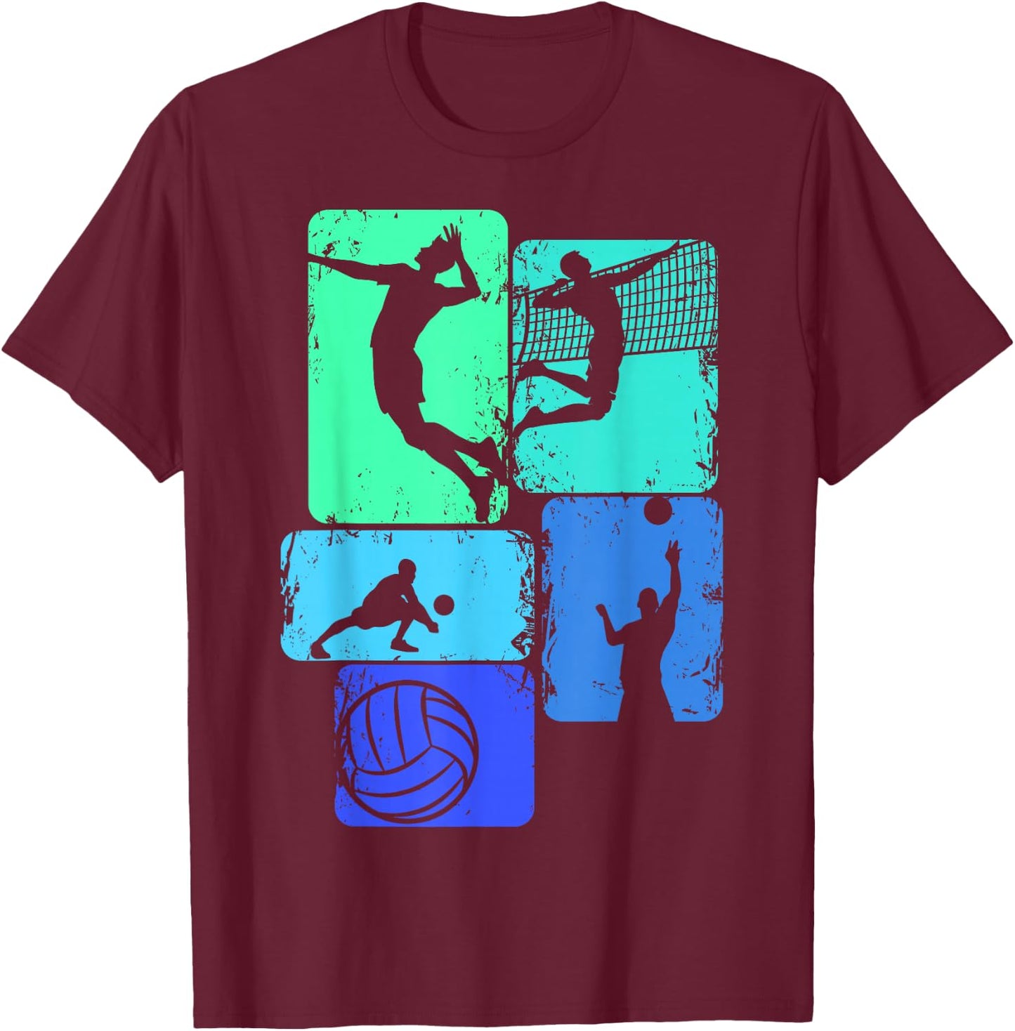 Volleyballer Volleyball Children's Boys Men's T-Shirt - T-Shirt | Maroon