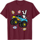 Kids Bunny Monster Truck Easter Eggs Cool Boys Kids Toddler Youth T-Shirt - T-Shirt | Maroon