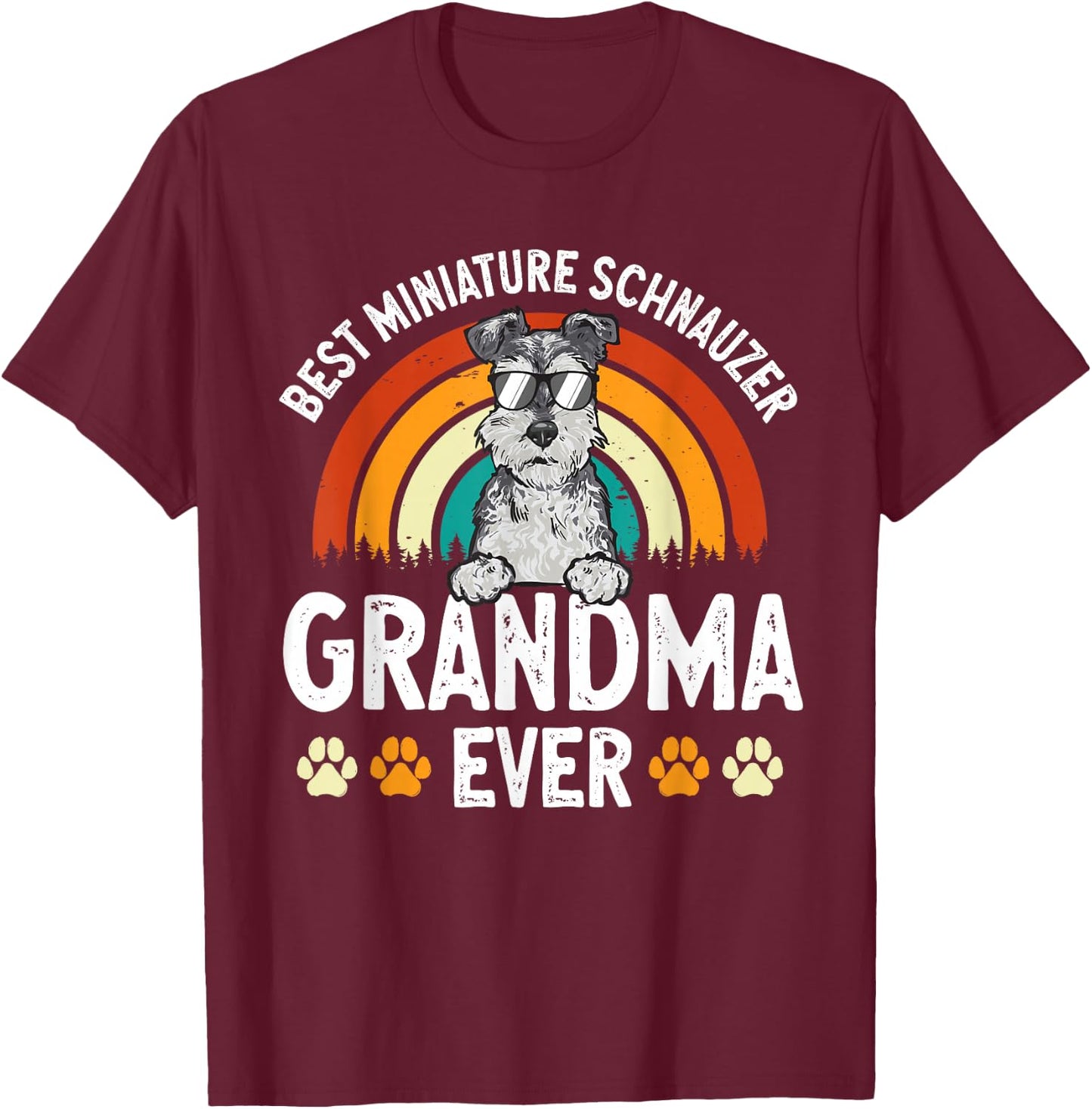 Miniature Schnauzer Dog Grandma Mini Schnauzer T-Shirt - T-Shirt | Maroon