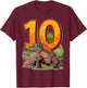 10 Year Old Komodo Dragon Reptile 10th Birthday Party B-Day T-Shirt - T-Shirt | Maroon