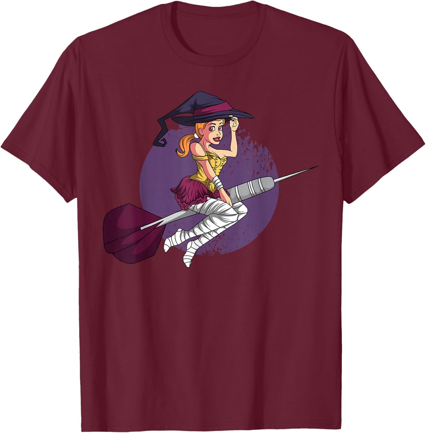 Halloween Darts Hexe Dartist All Hallows' Day Vollmond T-Shirt - T-Shirt | Maroon
