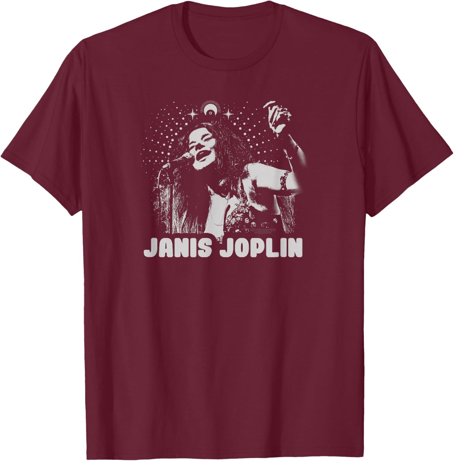 Janis Joplin Rock Music Soul Blues Spiritual Mono T-Shirt - T-Shirt | Maroon
