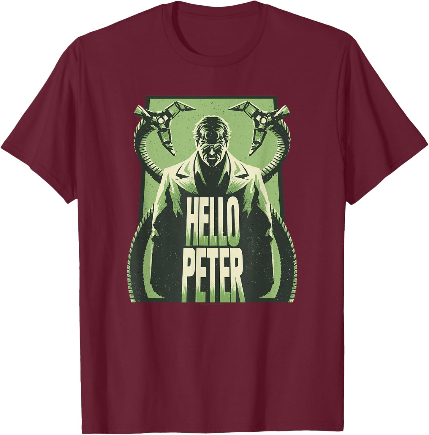 Marvel Spider-Man No Way Home Doctor Octopus Silhouette T-Shirt - T-Shirt | Maroon
