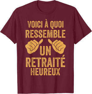 Funny Retirement Man What A Happy Pensioner Looks Like T-Shirt - T-Shirt | Maroon