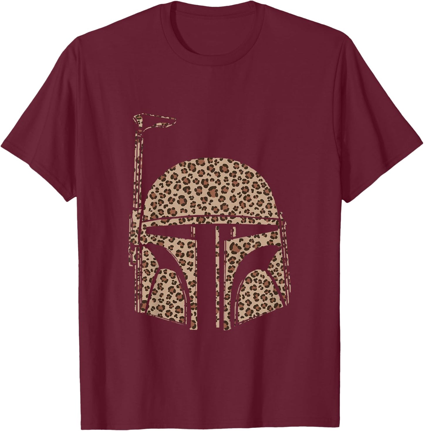 Kids Star Wars Classic Boba Fett Cheetah Print Vintage Helmet T-Shirt - T-Shirt | Maroon
