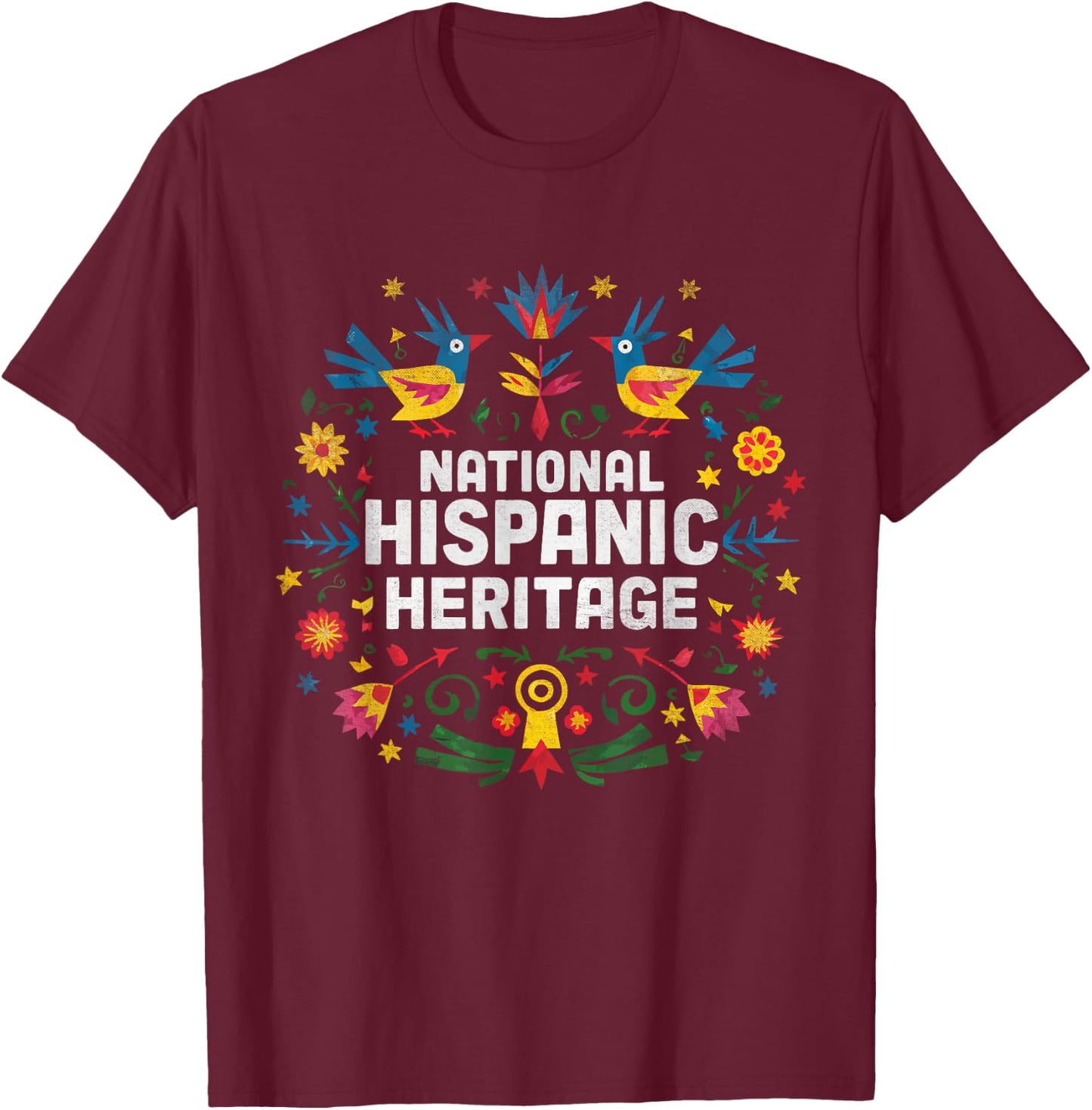 Hispanic Heritage Month National Latino Countries Flags T-Shirt - T-Shirt | Maroon