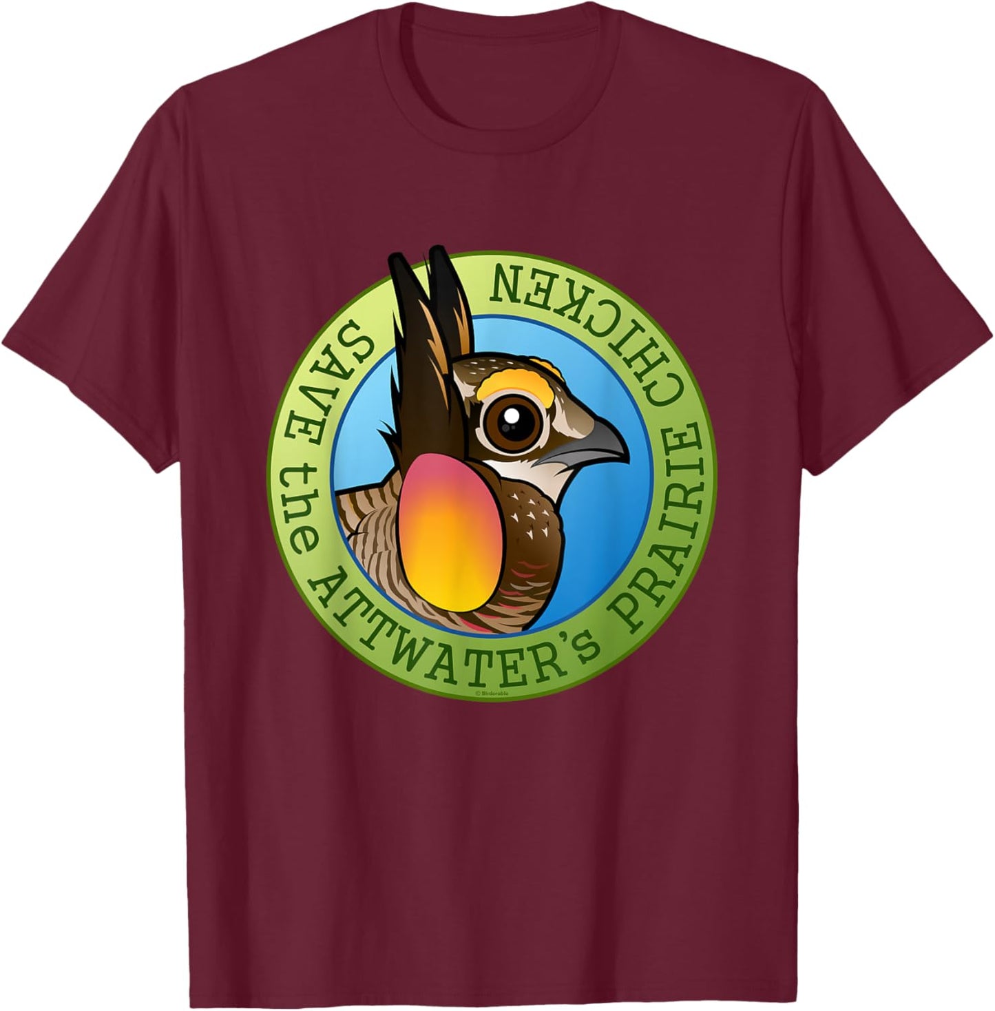 Save the Attwater's Prairie-Chicken Cute Conservation Gift T-Shirt - T-Shirt | Maroon