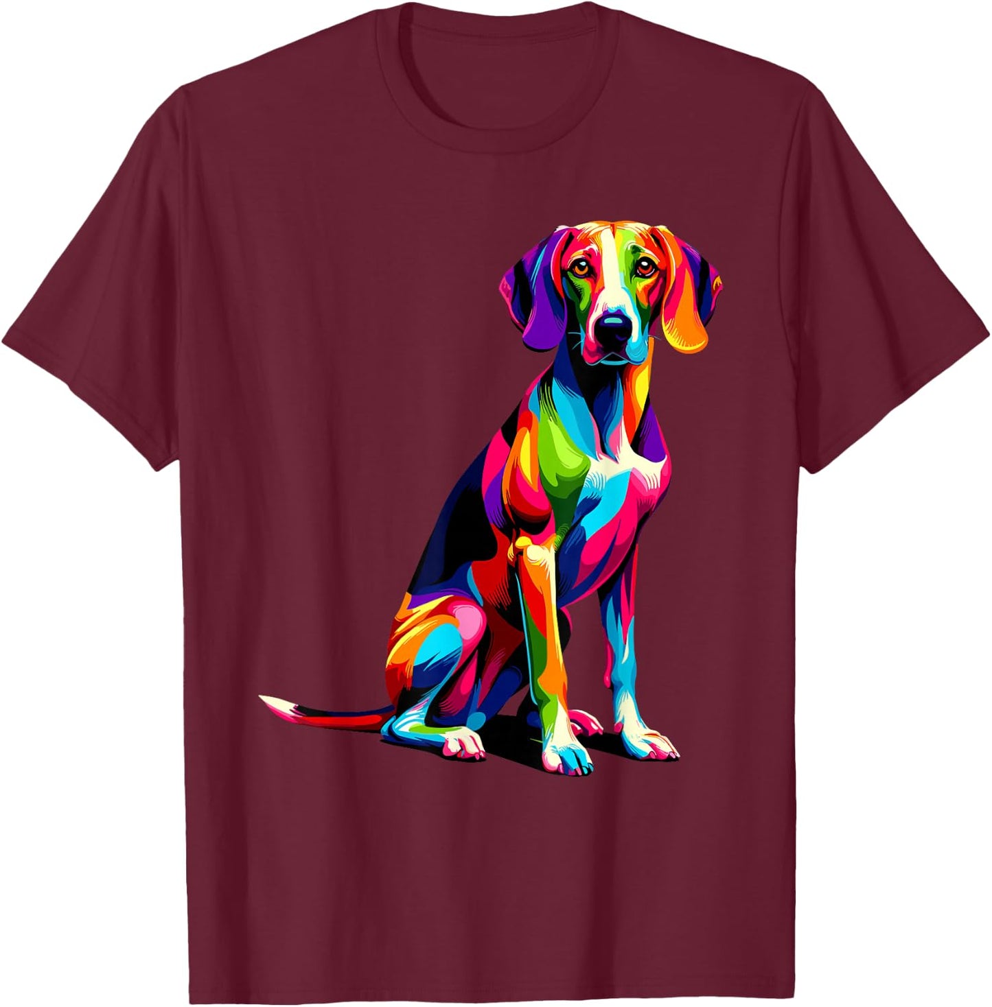 Colorful Pop Art American Foxhound Foxhounds T-Shirt - T-Shirt | Maroon