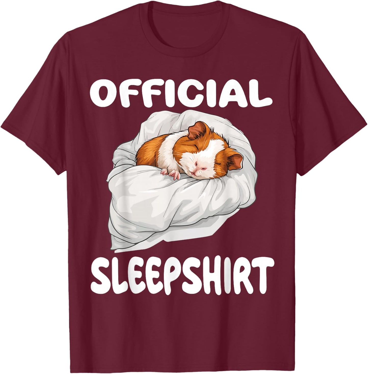 Guinea Pig Official Sleepshirt Pajamas Nightgown T-Shirt - T-Shirt | Maroon