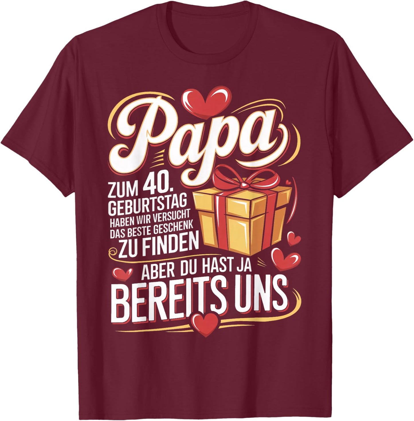 40th Birthday Man Woman 40 Years 1984 Decorative Funny Gift , black T-Shirt - T-Shirt | Maroon