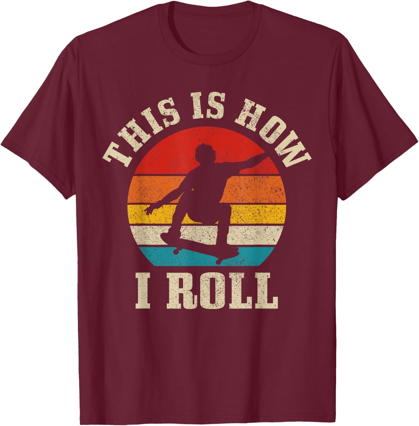 Skater Gift Vintage Skateboarding Skateboard Skate Skating T-Shirt - T-Shirt | Maroon