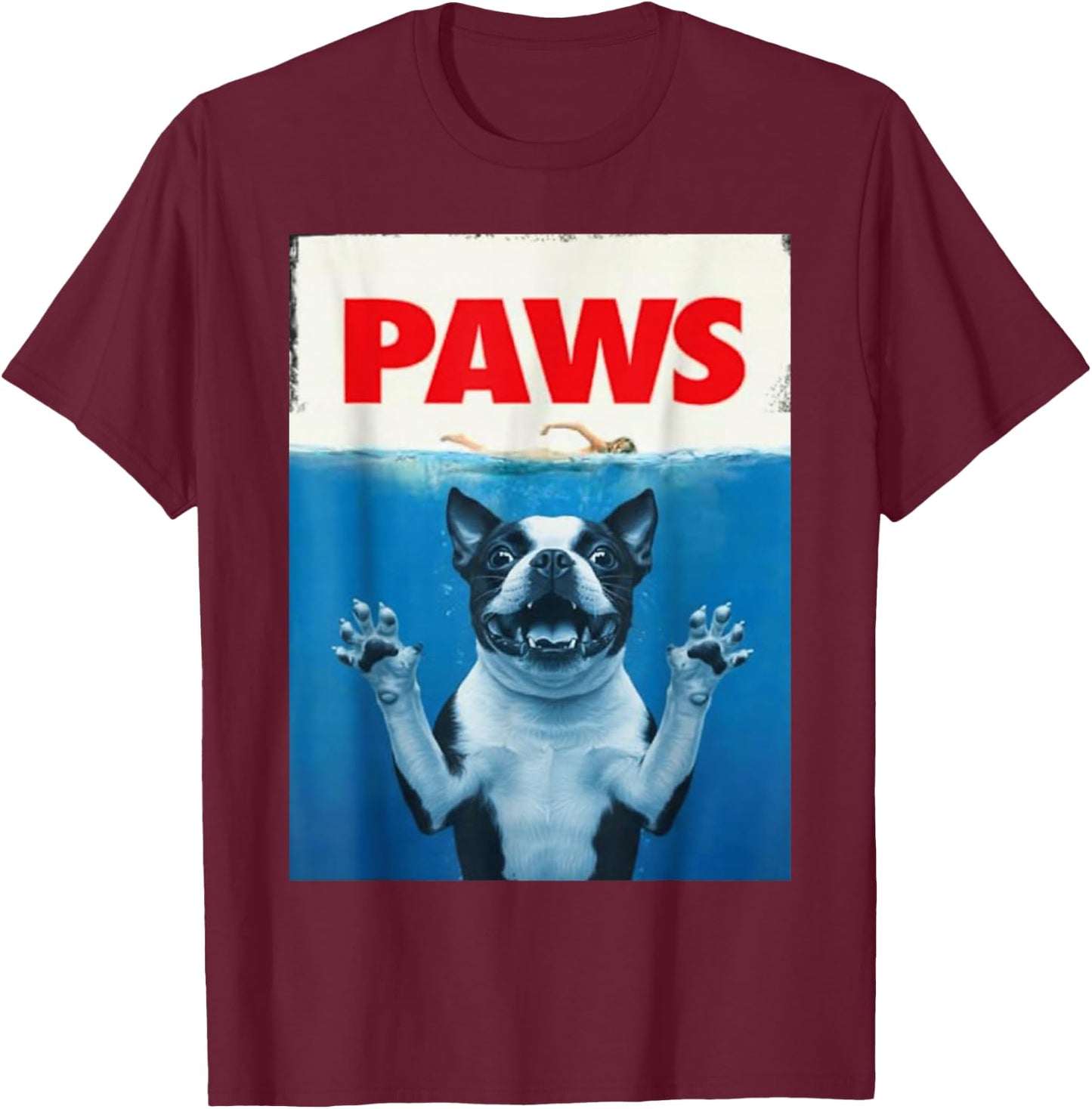Paws Boston Terrier Dog Shirts Funny Gifts Women Kid T-Shirt - T-Shirt | Maroon
