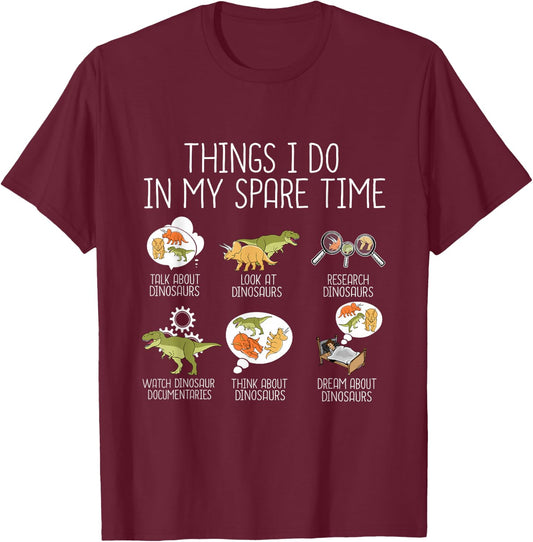 Dinosaur Lover Kids Triceratops T Rex Dinosaur T-Shirt - T-Shirt | Maroon