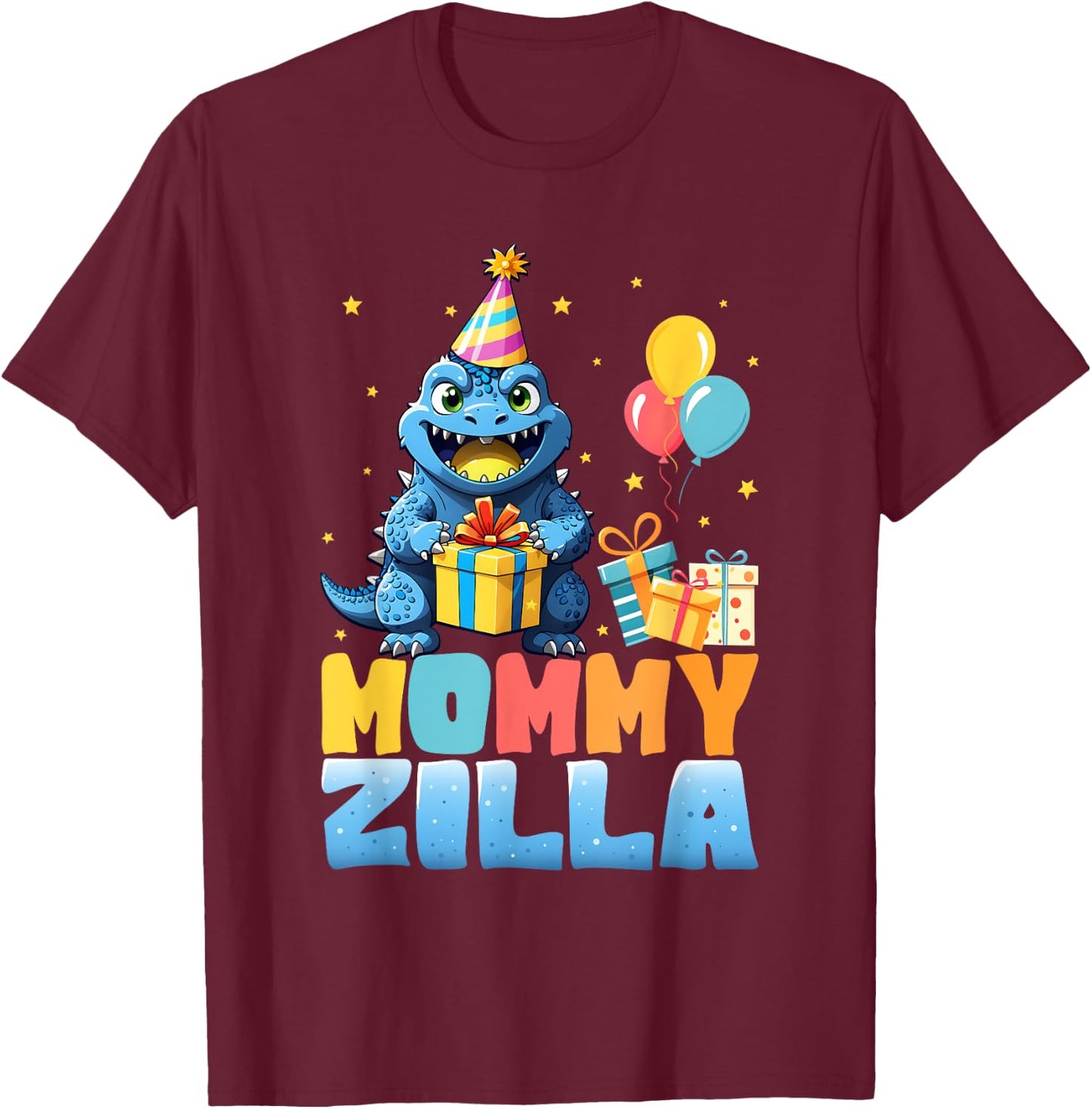 Mommyzilla Funny Monster Kaiju Family Matching Birthday Mom T-Shirt - T-Shirt | Maroon