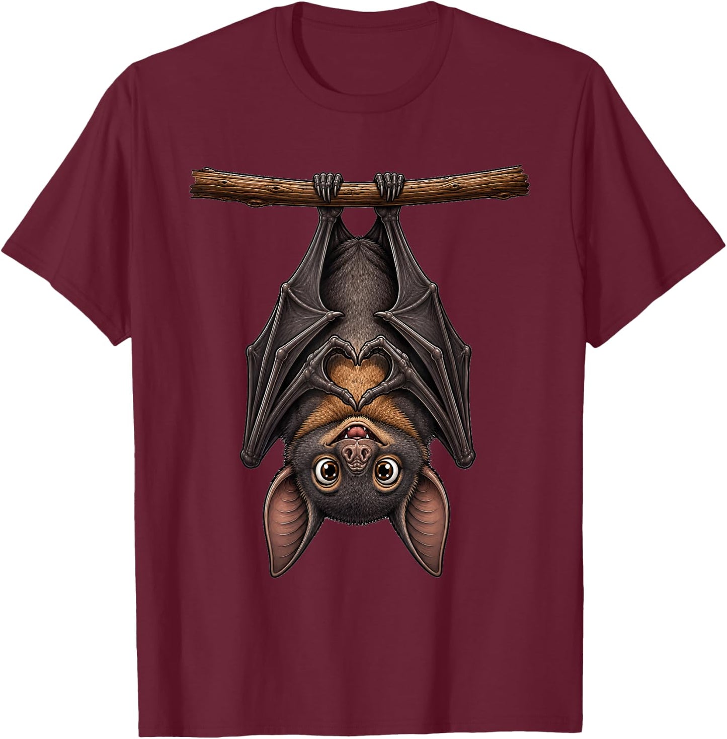 Fledermaus mit Herz | Süßes Fledermäuschen mit Herzsymbol T-Shirt - T-Shirt | Maroon