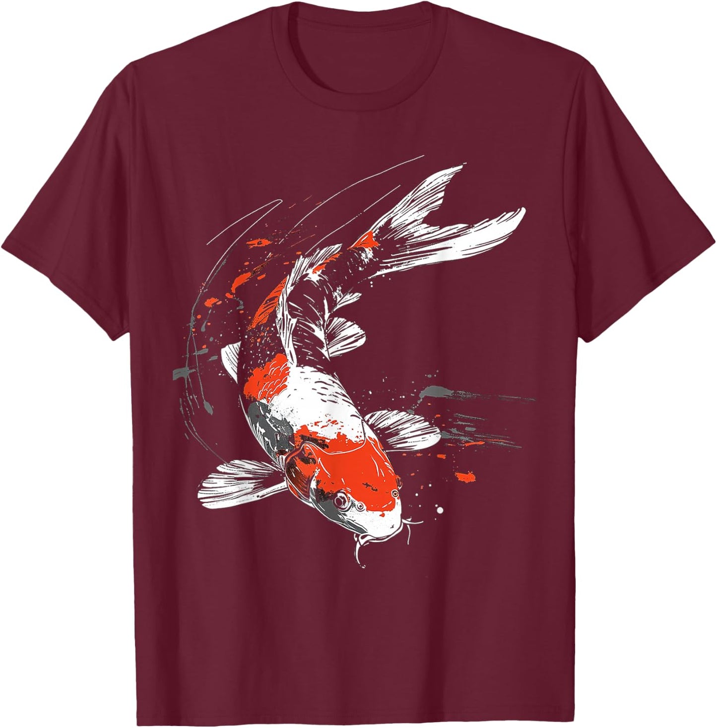 Koi Fisch Tier Grafik Kunst Koi Fisch T-Shirt - T-Shirt | Maroon