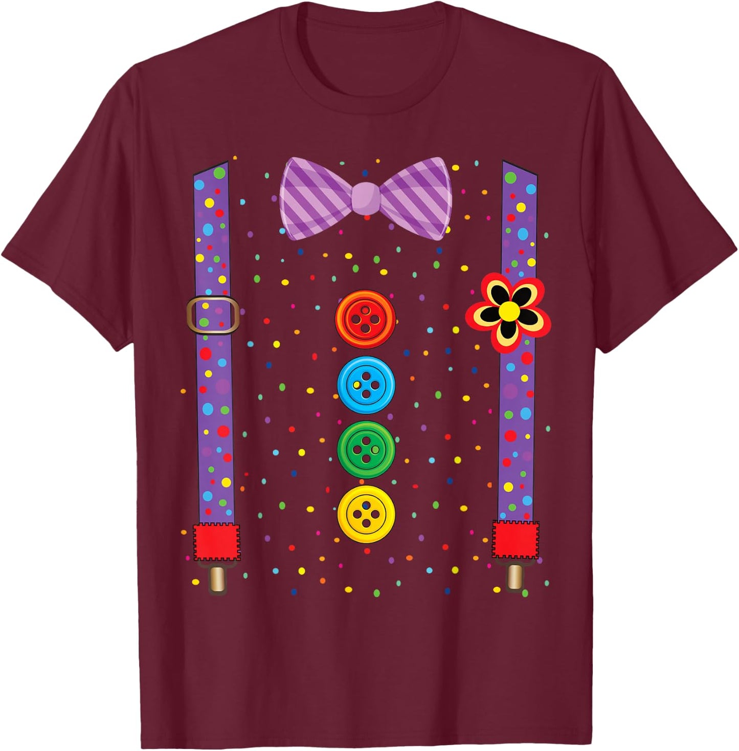 Clown Carnival Costume Clown Costume Clown Fancy Dress T-Shirt - T-Shirt | Maroon