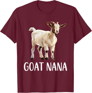 Goat Nana Funny Animals Lover Grandma Gift Mothers Day T-Shirt - T-Shirt | Maroon