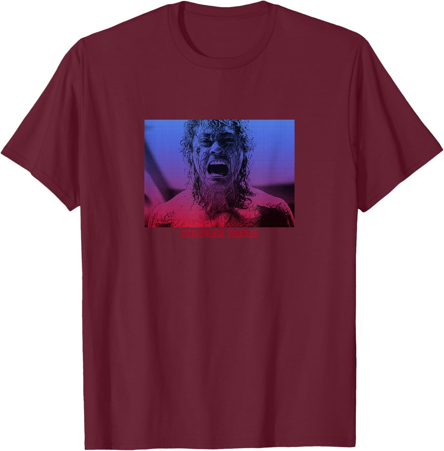 Stranger Things Billy Hargrove Gradient Scream Madness Panel T-Shirt - T-Shirt | Maroon