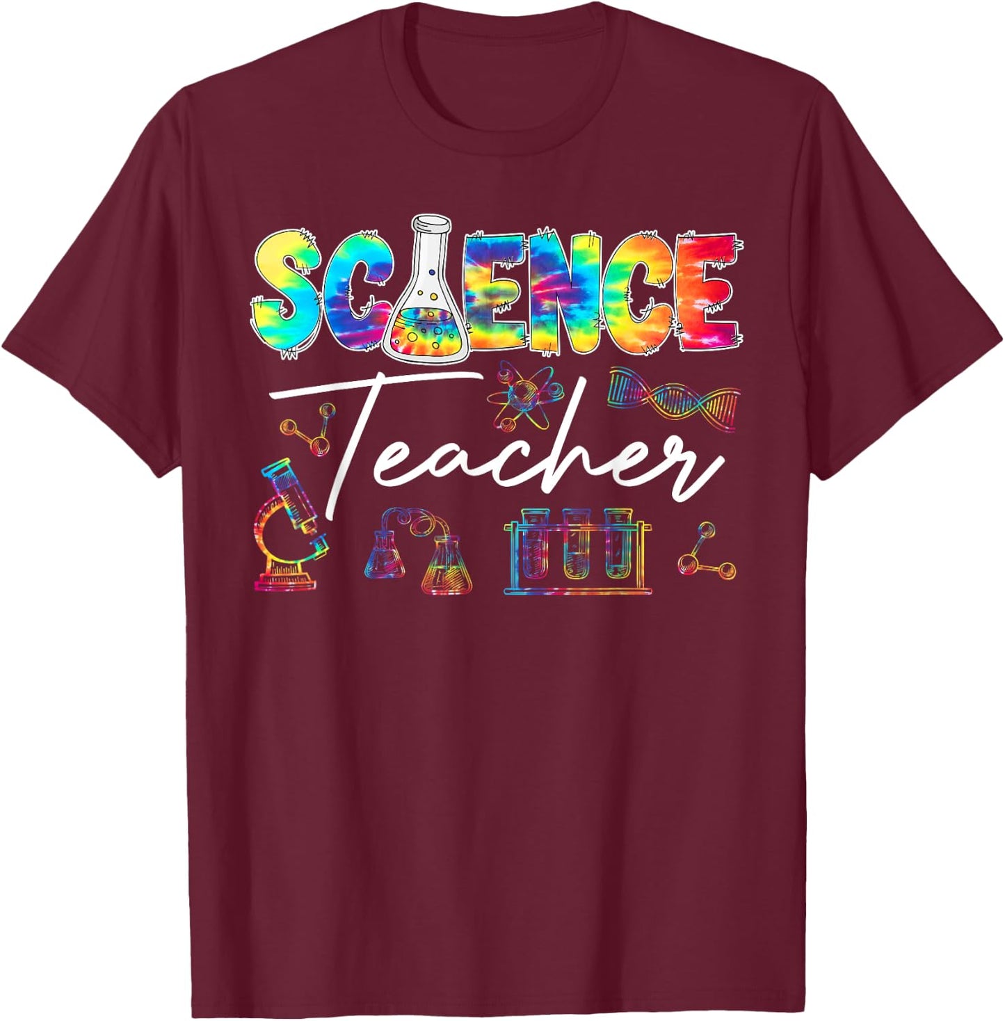 Science Teacher Tie Dye First Day Of School Back To School Men Women Girls Kids T-Shirt - T-Shirt | Maroon