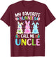 Uncle Bunny My Favorite Bunnies Call Me Uncle Easter T-Shirt - T-Shirt | Maroon