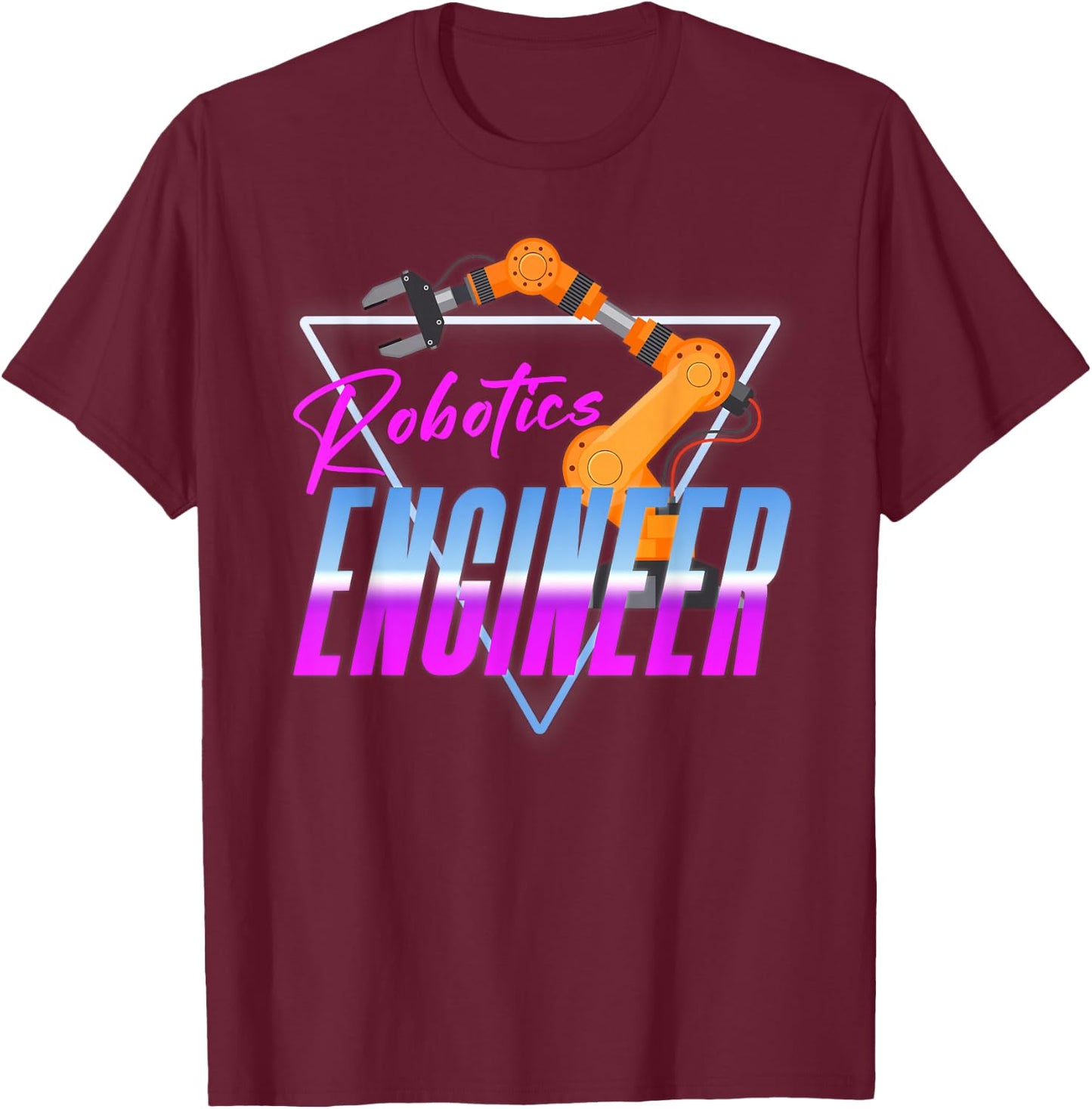 Robot Robotics Engineer Retro Vintage 80s 90s Robotics T-Shirt - T-Shirt | Maroon
