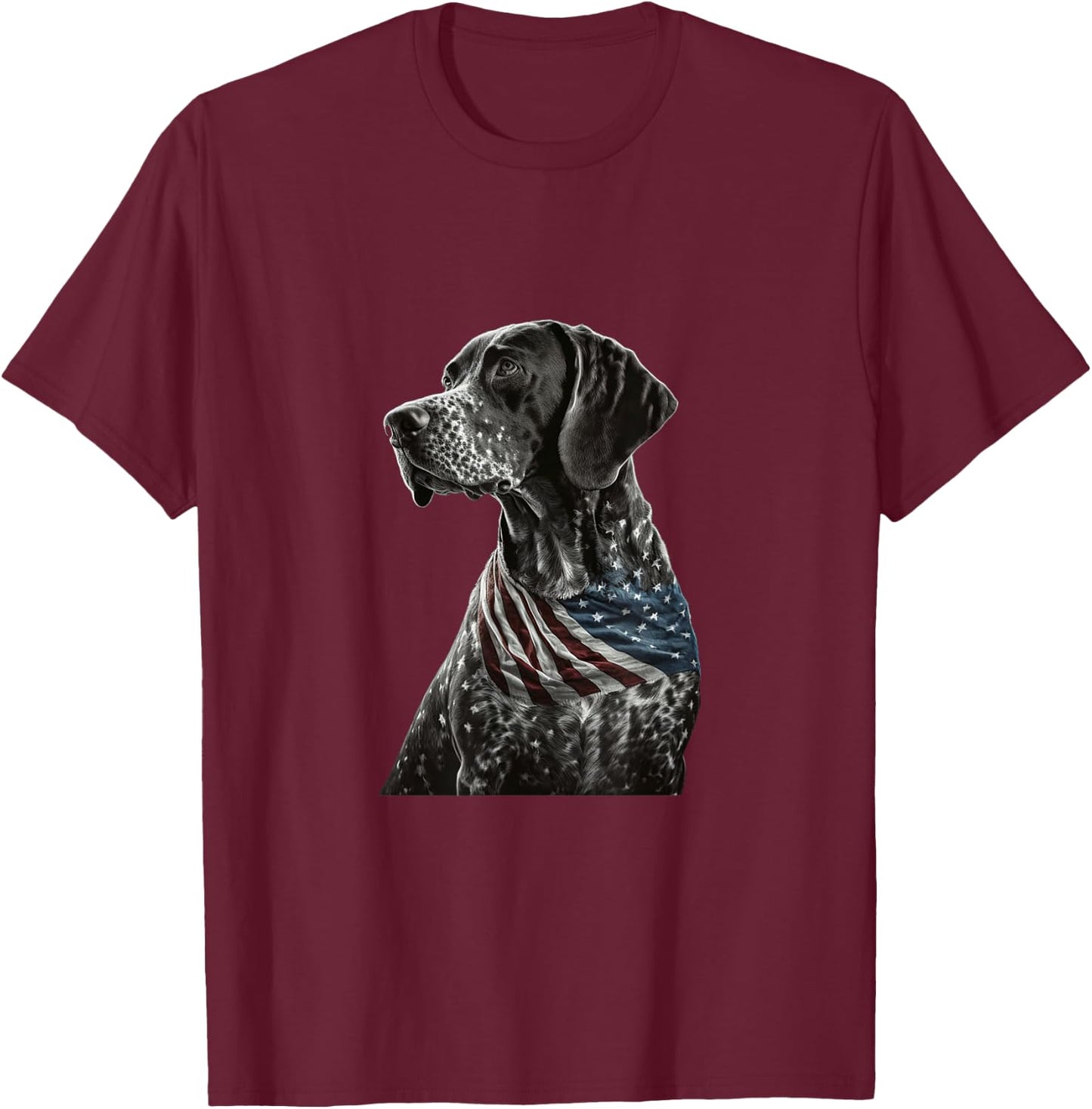German Shorthair Pointer 4th July Funny GSP Mom Dad T-Shirt - T-Shirt | Maroon
