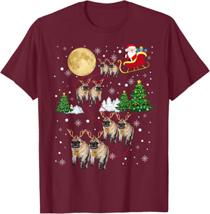 Pug Dogs Tree Christmas Sweater Xmas Pet Animal Dog Gifts Men Women Kids T-Shirt - T-Shirt | Maroon