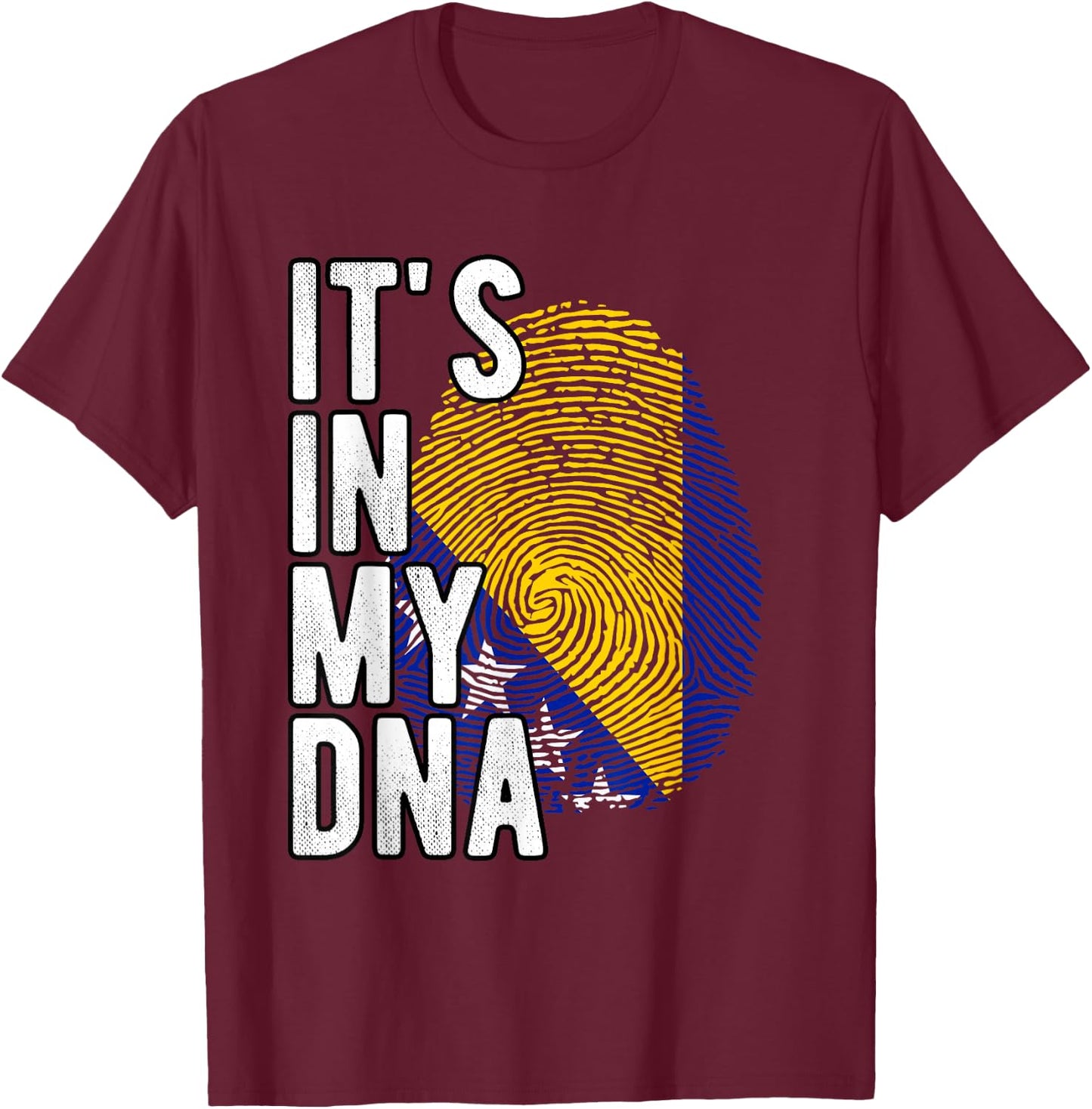 Funny it's in my DNA Bosnien-Herzegowina-Flagge Fingerabdruck T-Shirt - T-Shirt | Maroon