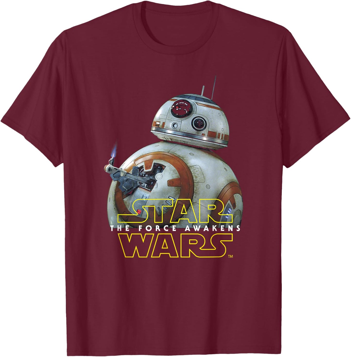 Star Wars BB-8 Lighter, Episode 7 Graphic T-Shirt - T-Shirt | Maroon