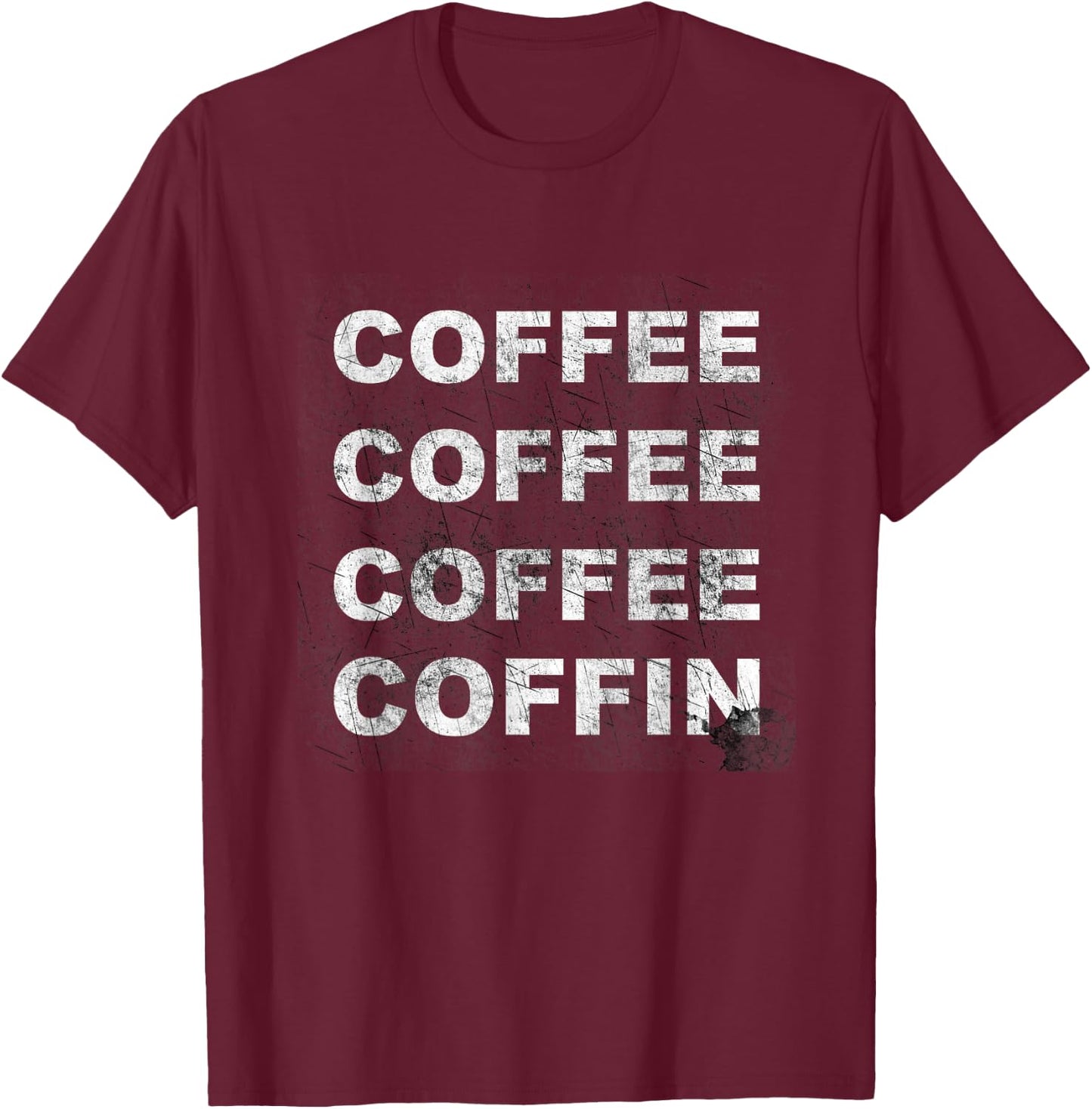 Dead Sled Coffee & Coffin T-Shirt - T-Shirt | Maroon