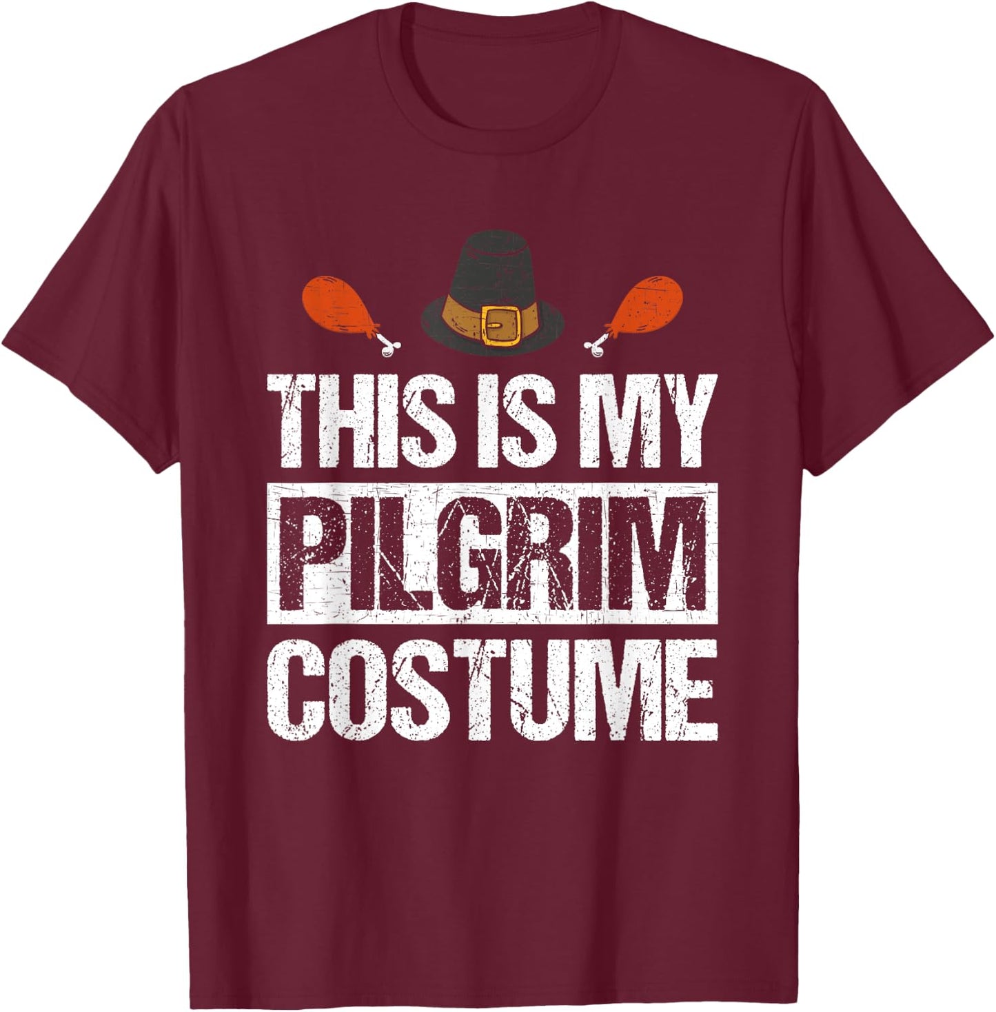 Retro Thanksgiving Shirt Pilgrim Costume Turkey Day Men Boys T-Shirt - T-Shirt | Maroon