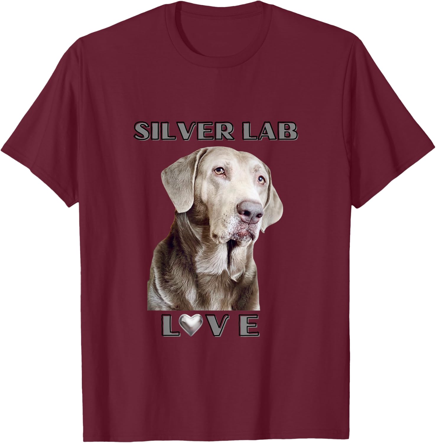 Silver Labrador Retriever Dog Men Women Girls Kids T-Shirt - T-Shirt | Maroon