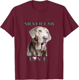 Silver Labrador Retriever Dog Men Women Girls Kids T-Shirt - T-Shirt | Maroon