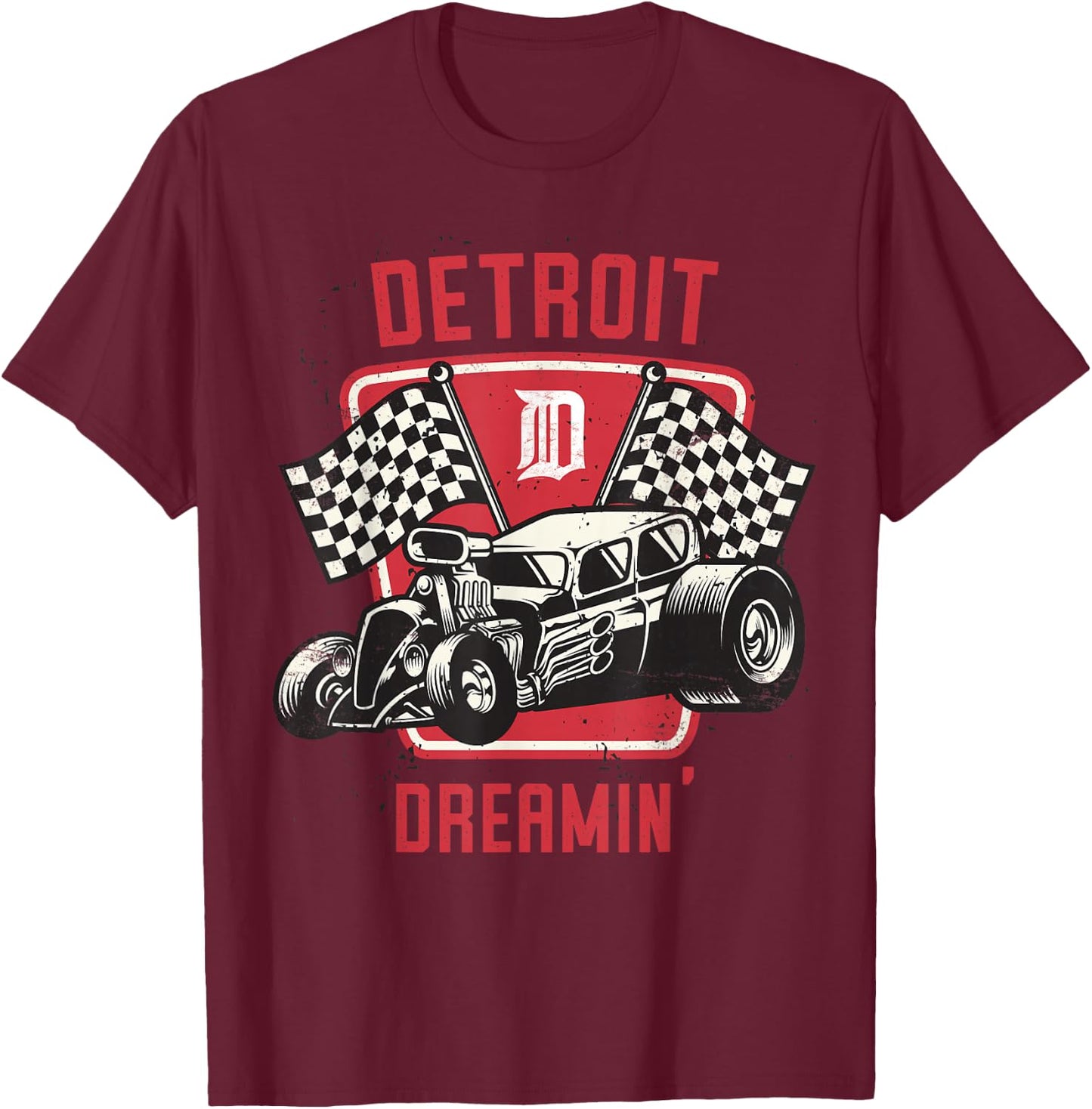 Detroit Dreamin' - Michigan Woodward Cruise Gift T-Shirt - T-Shirt | Maroon
