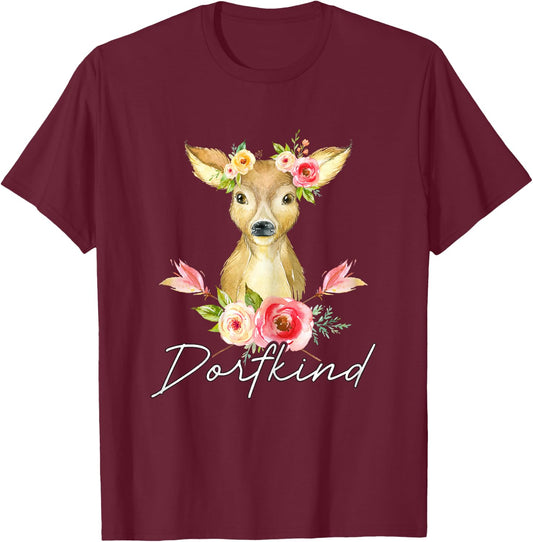 Dorfkind Women's Costume Shirt Girls Children Village Child , black T-Shirt - T-Shirt | Maroon