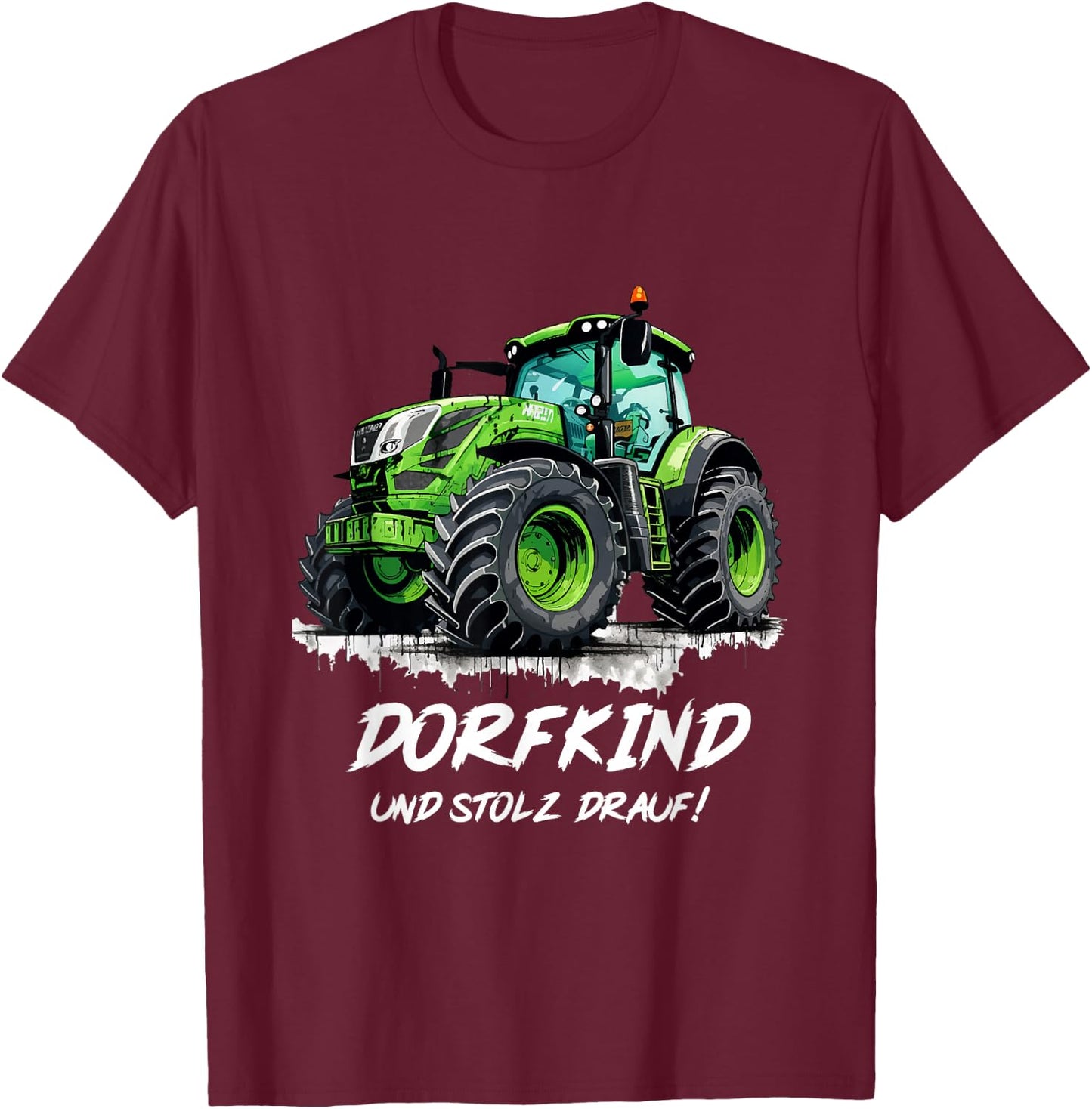 Dorfkind Traktor Design Landwirt & Bauern Trecker Geschenk T-Shirt - T-Shirt | Maroon