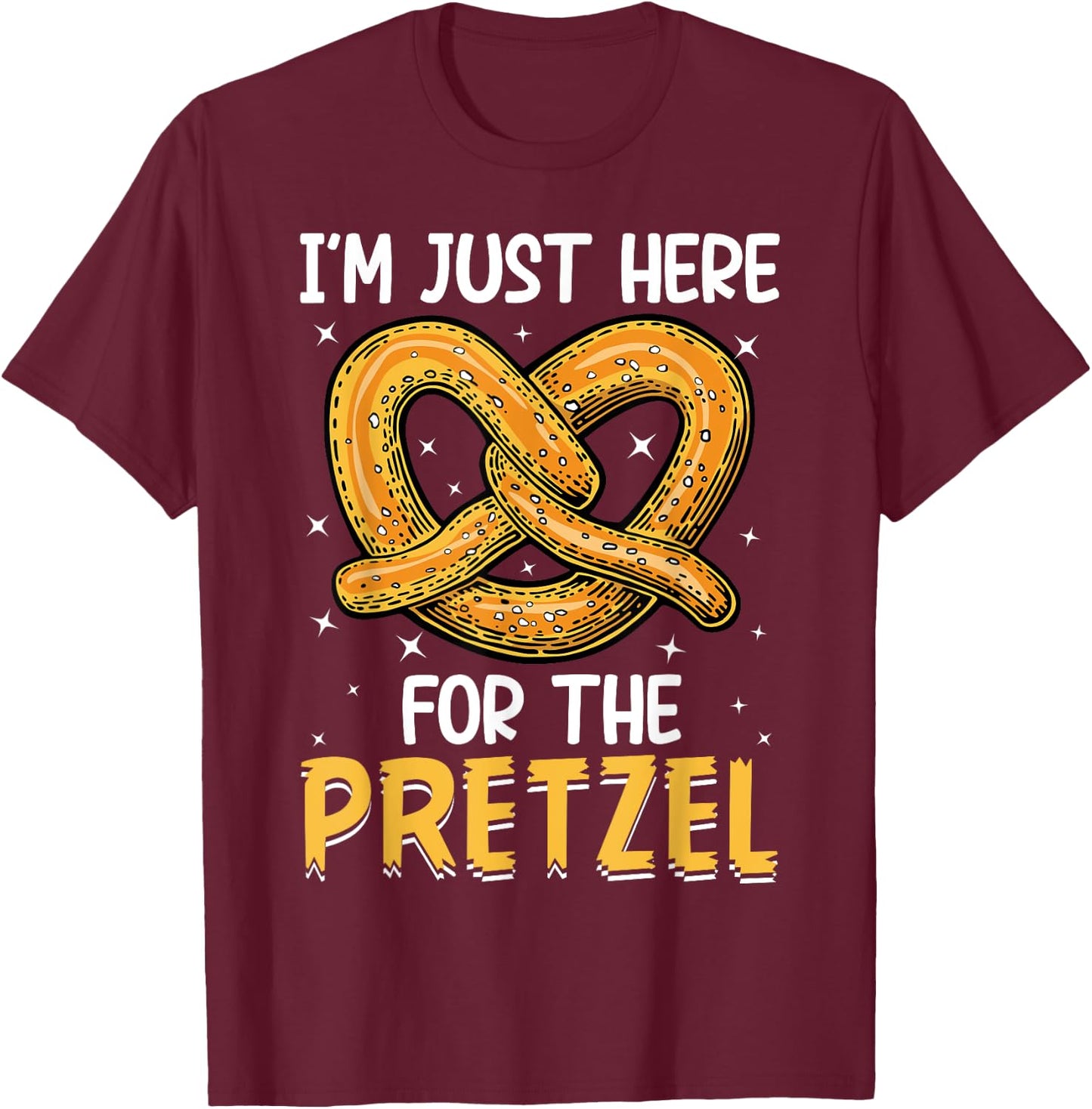 Funny Food Oktoberfest Pretzel Lover Women Men T-Shirt - T-Shirt | Maroon