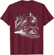 Steam Train Locomotive Train Vintage Train , Black, S T-Shirt - T-Shirt | Maroon