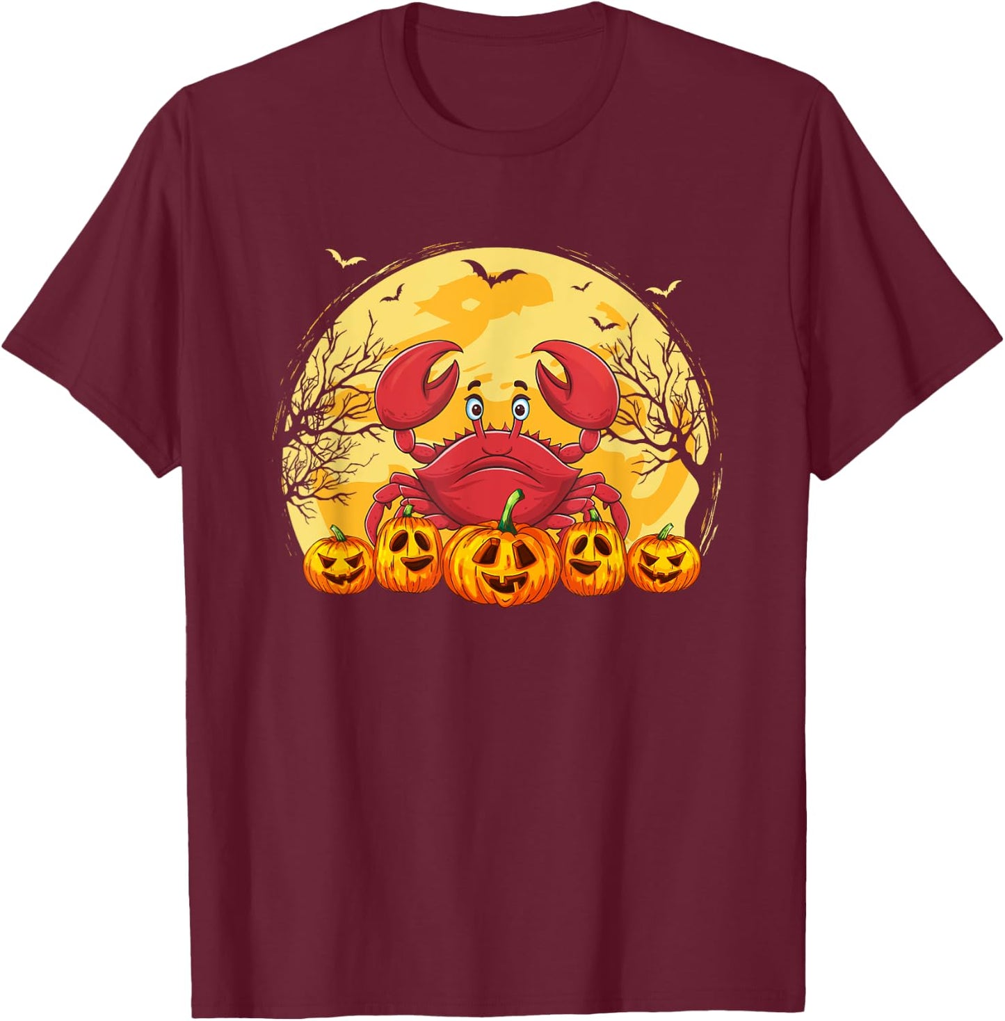 Funny Crab Pumpkins Halloween Costume Men Women Kids T-Shirt - T-Shirt | Maroon