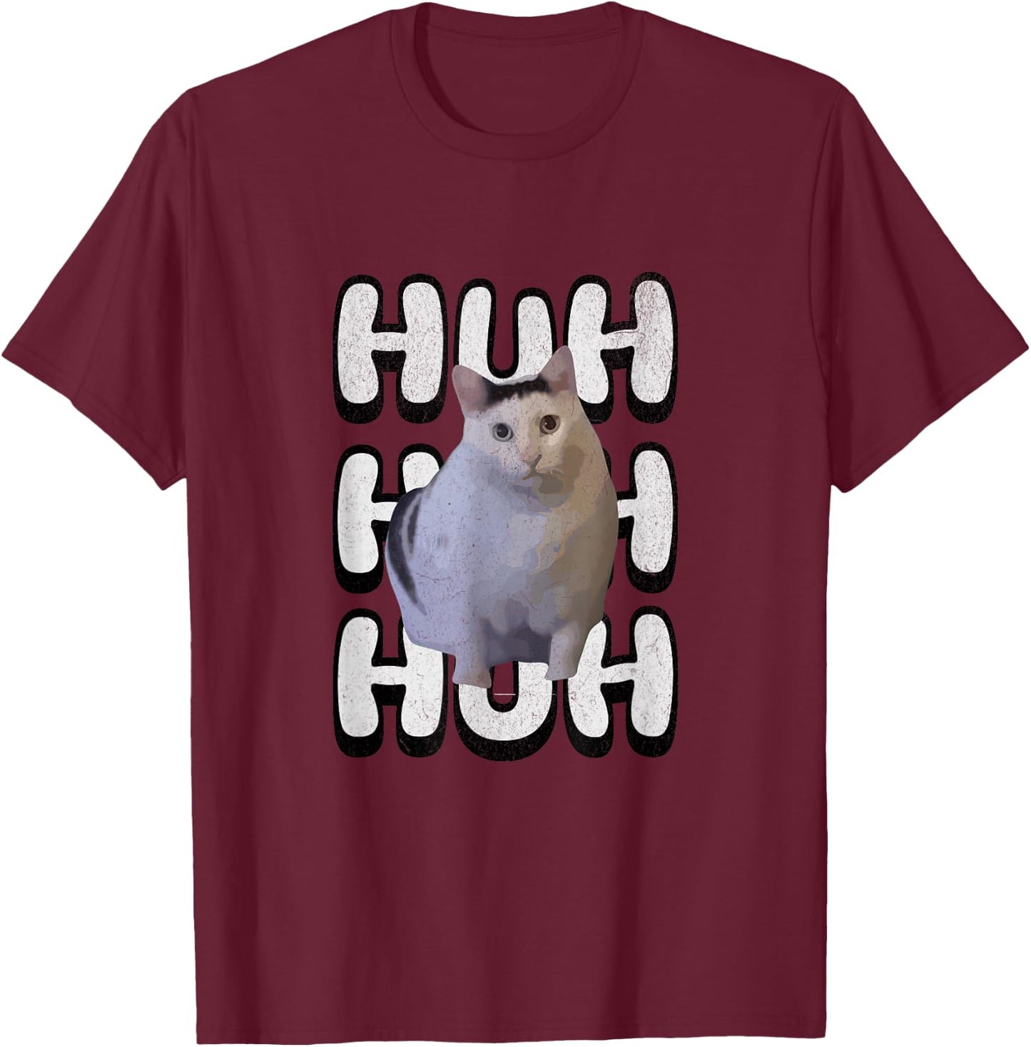 Huh! Cat Meme, beliebtes Internet Meme Cat Day Weihnachten T-Shirt - T-Shirt | Maroon