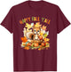 Happy Fall Squirrel Pumpkin Fall Outfits Autumn Thanksgiving T-Shirt - T-Shirt | Maroon