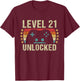 Gaming Vintage 21st Birthday Gift 21 Year Old Boy Girl Gamer T-Shirt - T-Shirt | Maroon