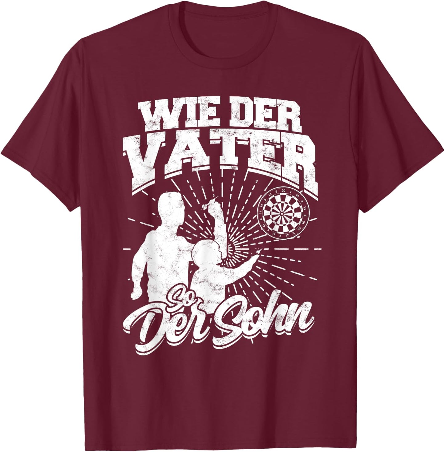 Like The Father So Der Son Darts Darts Dart Player Dart , black, s T-Shirt - T-Shirt | Maroon
