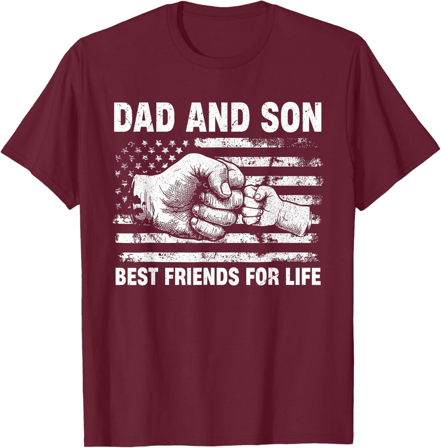 Dad and Son Best Friends for Life Matching Family Father Day T-Shirt - T-Shirt | Maroon